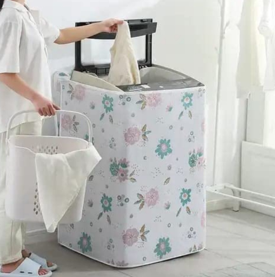 Dust Proof Washing Machine Cover Roller top Dust protection Cover Waterproof Cloth Printing Case TOP Loading Washing Machine Cover Pack of 1 (Multi Print Design)